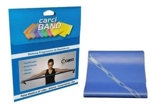 Carci Band Azul Resistencia Media - Faixa Elastica Com 1,5 M