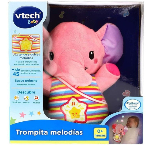 Trompito Elefante De Peluche Con Luz Y Sonido Vtech