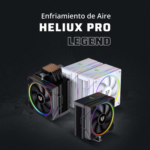 Enfriamiento De Aire Heliux Pro Hex50 Rgb 4 Pipas Tdp 220 W Led Negro