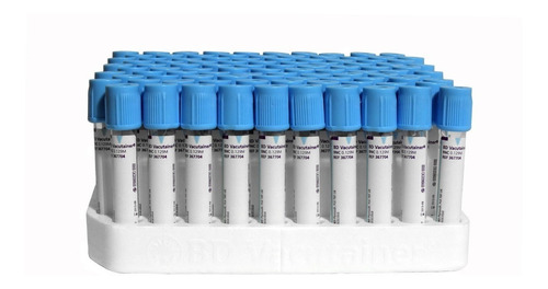 100 Tubos Para Examen De Sangre Plasma Tapa Azul 3.6ml
