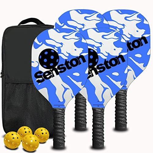 Senston Wood Pickleball Paddles 4 Pack, Pickleball Paddles S