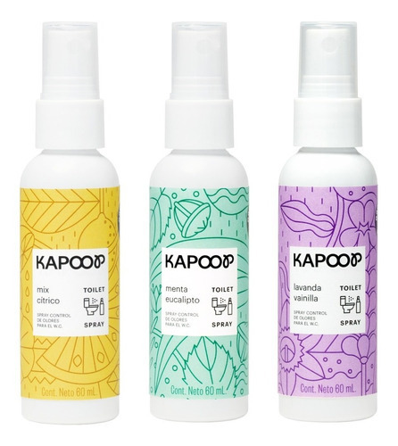 Aromatizante Para Baño Kapoop Neutralizador De Olores, 3pack