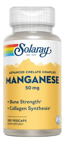  Manganeso 50 Mg - 100 Caps Soloray Gran Fuente De Calcio