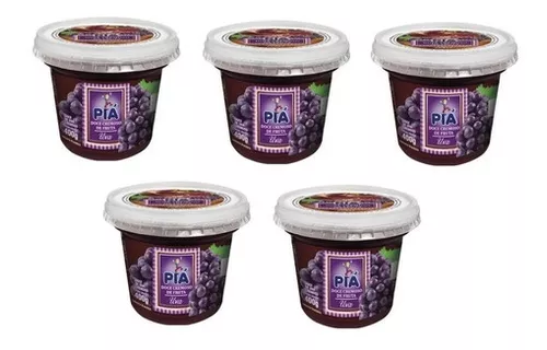 Geléia Piá Pote Chimia Doce Cremoso Schimier Uva 5x400 Gr