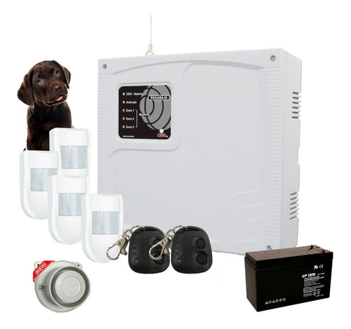 Kit Alarma Casa-4 Sensor Pet-controles-sirena-batería 