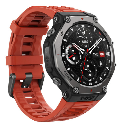 Amazfit T-rex 3 Naranja Negro Deportiva Naranja Plateado