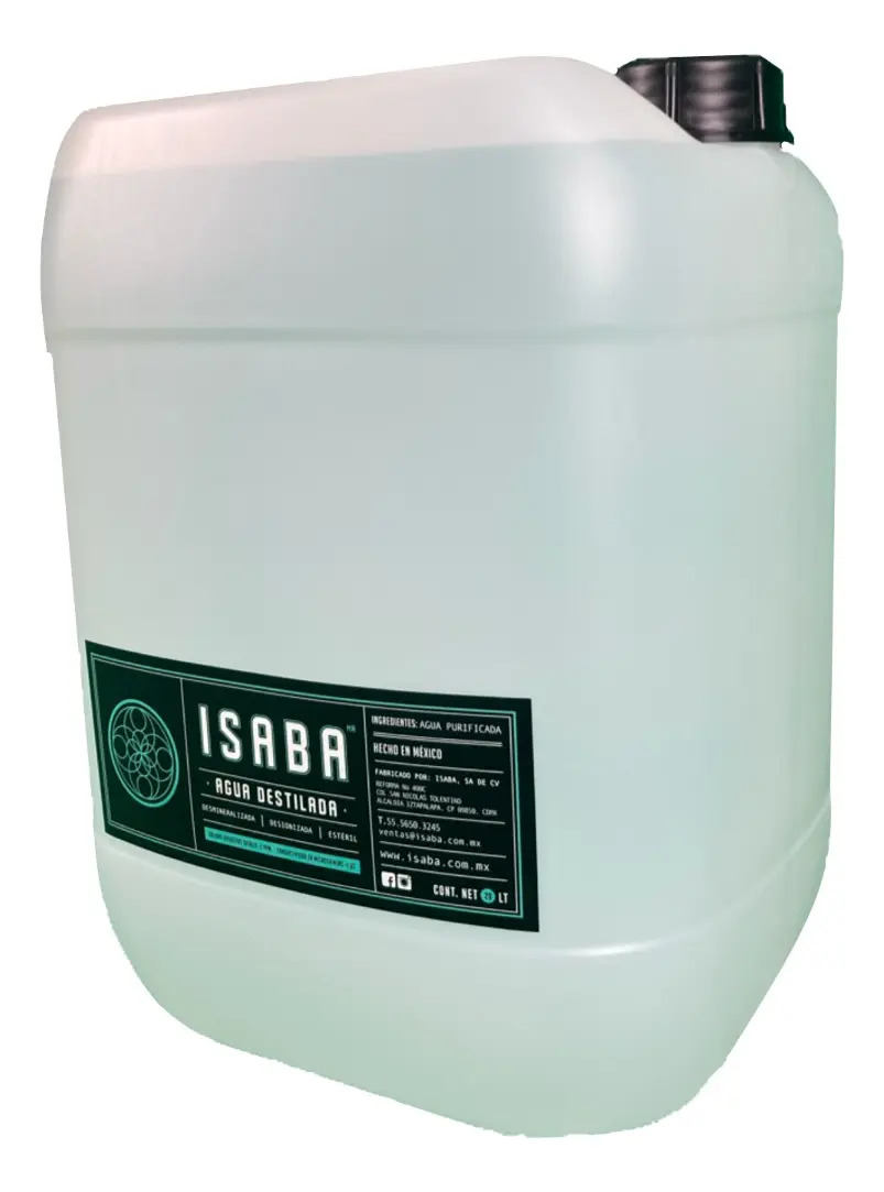 Agua Destilada Desmineralizada Isaba. Bidón De 20 Litros