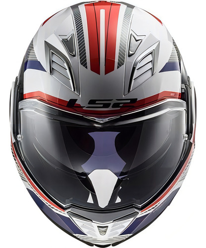 Casco Ls2 Ff900 Valiant 2 Revo, blanco, vermelo, azul, pinlock, color blanco/rojo/azul, talla S - P 55 56