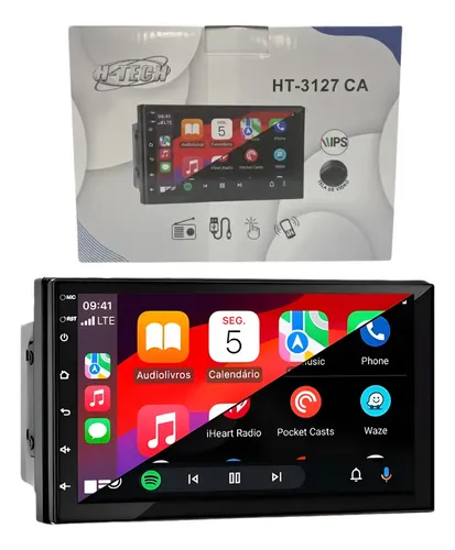 カーオーディオ kento37260107 Central Multimídia 1024×600 Carplay 4x60w Usb 7 H-tech Preto