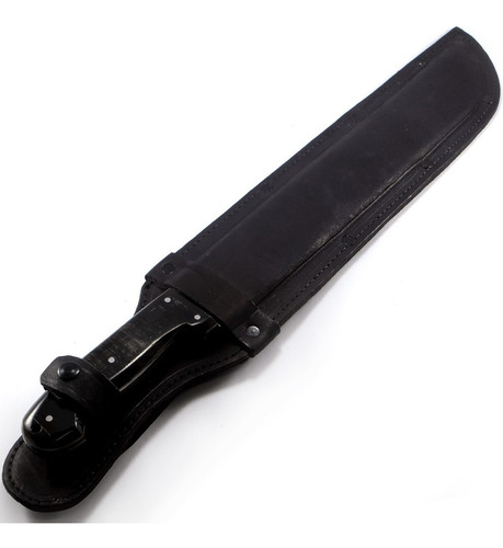 Facão 14 Largo Militar Aço Inox 3mm Cabo Chifre Bainha Couro