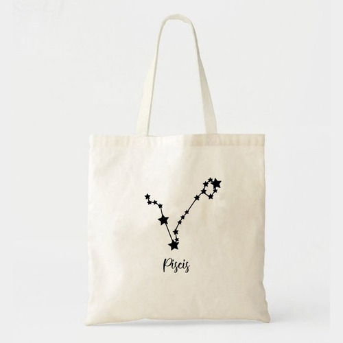 Tote Bag Piscis Constelación - Lienzo Estampada