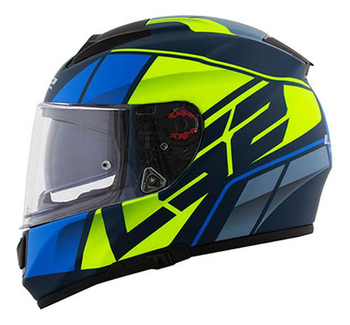 Capacete Ls2 Cap Vector Ff397 Ft2 Matte Blu/hv Yellow 58/m