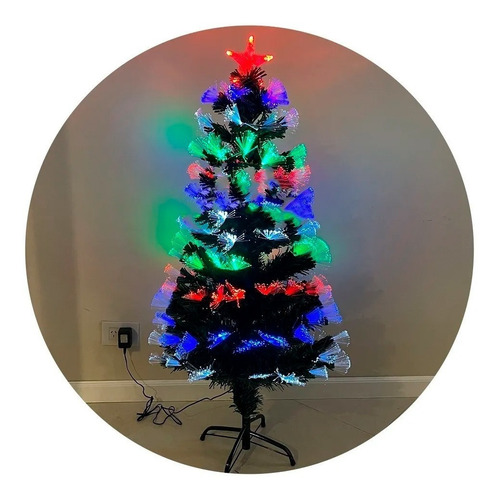 Árbol De Navidad 60cm C/puntal Estrella Led Fibra Óptica