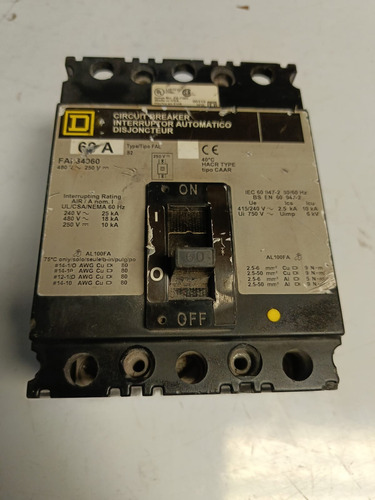 Interruptor Termomagnetico Squard Fal 34060