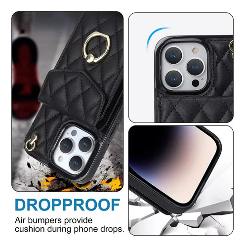 Funda De Piel For Iphone16/15pro Funda Cartera Con Correa