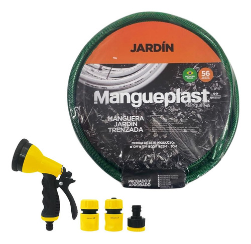 Kit Jardin Manguera Anti Torsion 1/2 20m + Boquilla Y Acople