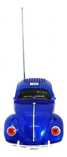 Caixa De Som Fusca Speaker Bluetooth Rádio Fm Usb Azul
