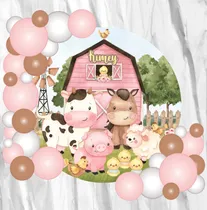 Comprar Fondo Banner Candy Bar Circular Granja Nena 70x70cm