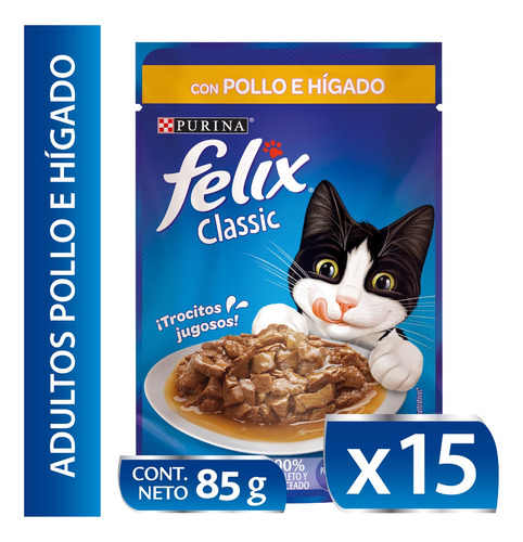 Purina Felix Sachet Adulto Pollo Hígado 85gr X15 Und | Mdr