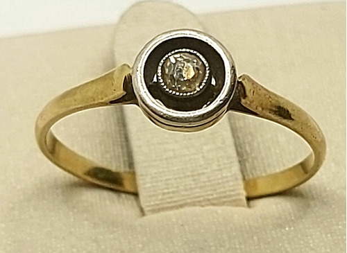 Anillo Oro 18k Ojo De Perdiz C/ Brillante.art Deco Peso 1,8g