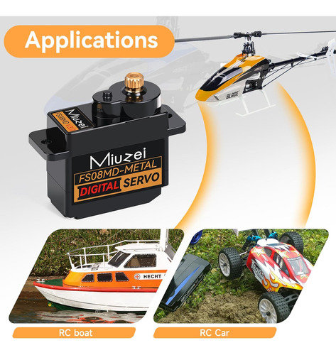 Miuzei 0.42 Oz Micro Servo Motor Digital Rc Servo Metal Gear