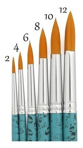 6x Pincel Keramik 311 Redondo Sintetic Tam 02 04 06 08 10 12