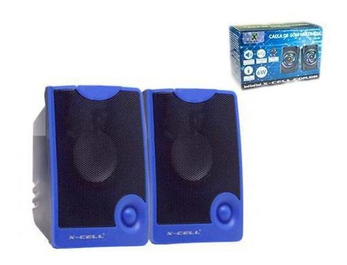 Caixa De Som P2 Usb Com Controle Volume Azul Xc-cm-10