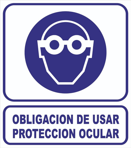 Cartel Obligación Usar Protección Ocular 40x45 Alto Impacto