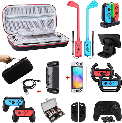 Kit De Accesorios Para Nintendo Switch Oled 2021 C/bolso