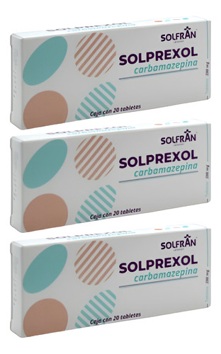 Solprexol Carbamazepina 200mg 3 Cajas C/20 Tab C/u