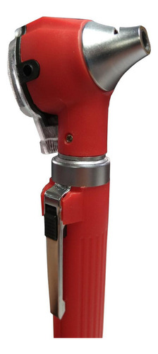 Mini Otoscópio Clinico Humano 10 Espéculos Led Vermelho