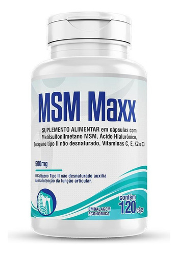 Msm Maxx 120 Colágeno Ácido hialurónico Vitamina C E D3 K2