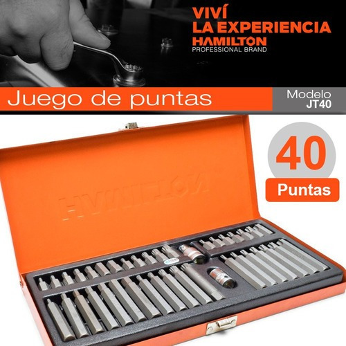 Juego Puntas Bocallaves Torx Allen Tubos Hamilton 40 Piezas