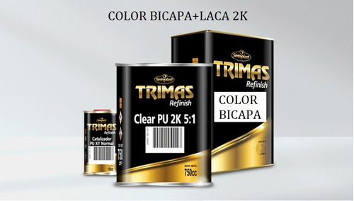 Pintura Bicapa 1lt + Barniz Clear 2k 1l C/cat. Automotor Kit