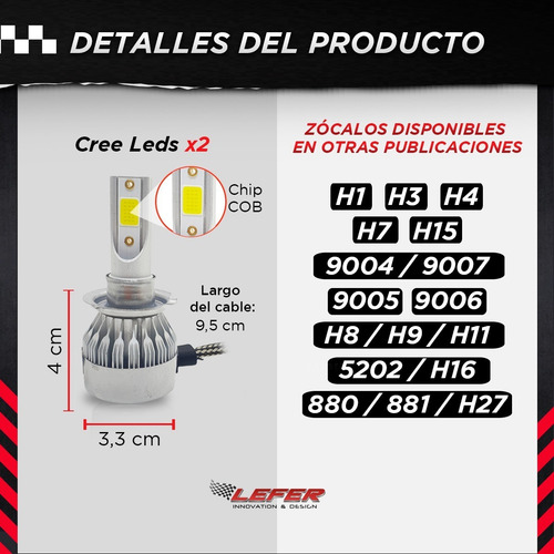 Imagen 3 de 10 de Kit Cree Led C6s H11 16000lm