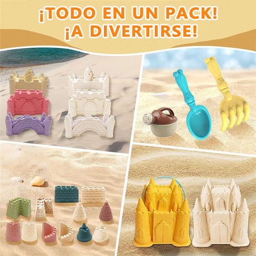14 Piezas Castillo De Playa Playset Regalo Para Niños