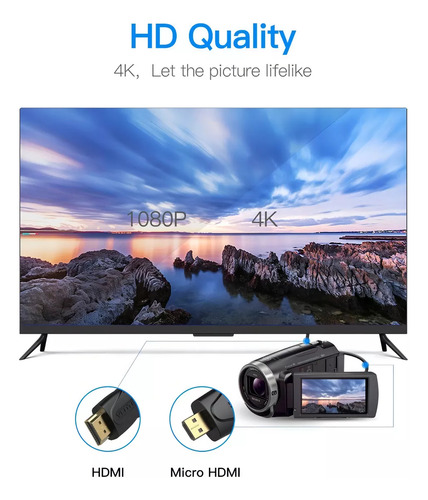 Cable Micro Hdmi A Hdmi Para Camaras Tablet 4k Hd 1080p 2 M