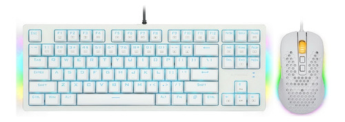 Combo Teclado, Mouse Y Mousepad Eyooso Z-737 | Blue Switch Color del teclado Blanco