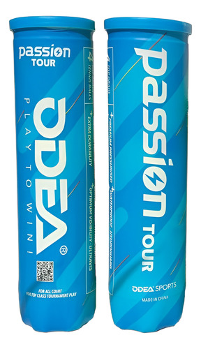 Tarro Pelotas De Tenis Odea Passion X 4 Unidades