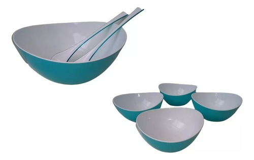 Set Bowls 7 Piezas Ensaladera Cuchara Tenedor Multiuso Impor