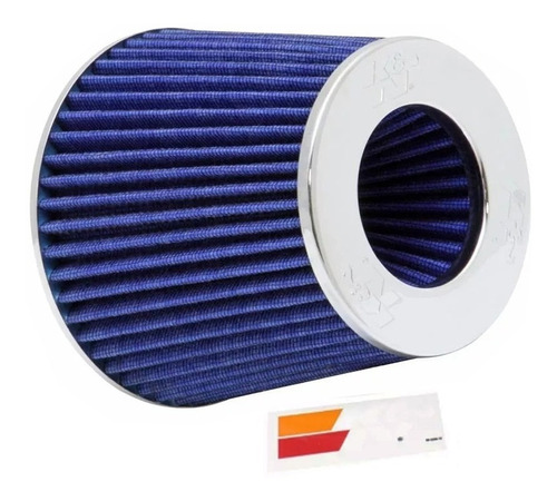 Filtro De Ar Esportivo Kn Rg1001bl Conico Ajustavel Azul