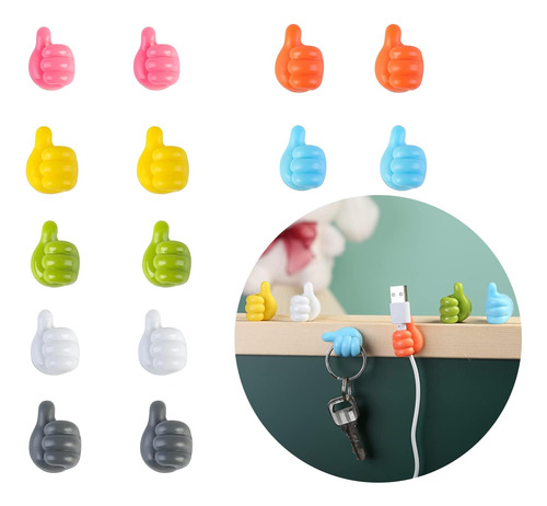 Ganchos De Pared Para Pulgar Para Colgar, 14 Clips Autoadhes