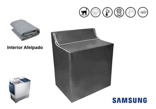 Cubre Lavadora Afelpada Carga Dos Tinas 18-28kg Samsung