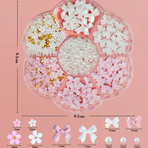 Kit Para Decoración De Uñas En Acrílico 3d Con Corbatas Y Fl