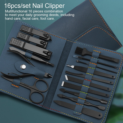 Kit De Limpieza De Uñas Juego De Herramientas Con Cortapelos