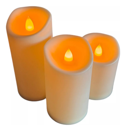 Velas Led x3 Simil Fuego Con Movimiento Veoquiero