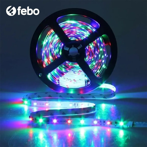 Imagen 3 de 8 de Cinta Tira Luces Led Rgb 5m 3528 C/ Transformador + Control