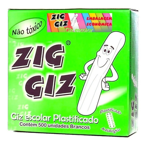 Giz Plastificado Lousa Branco Para Quadro Negro Caixa 500 Un