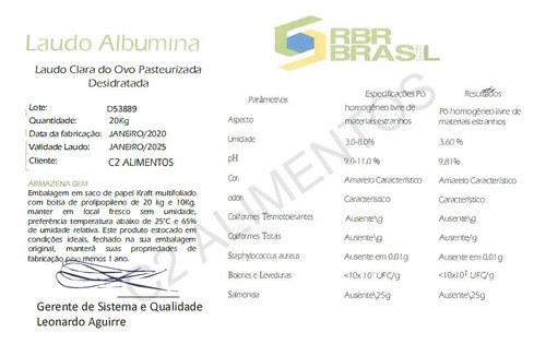 1kg Albumina Pura - 24gr Proteina Por Dose - C2 Alimentos
