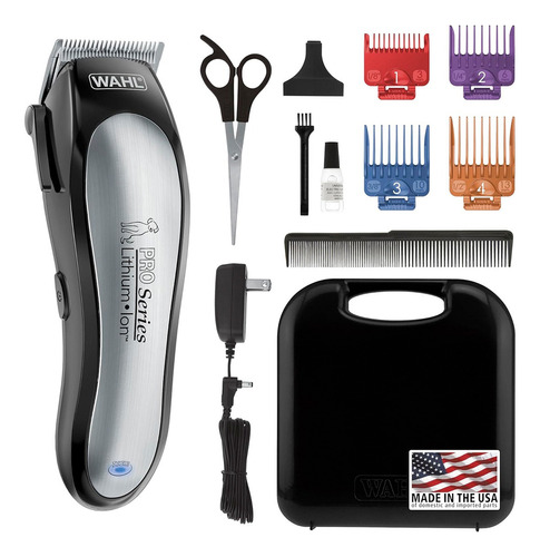 Kit Rasuradora Para Mascotas Wahl Inalámbrica Lithium Ion 97 Color Plateado